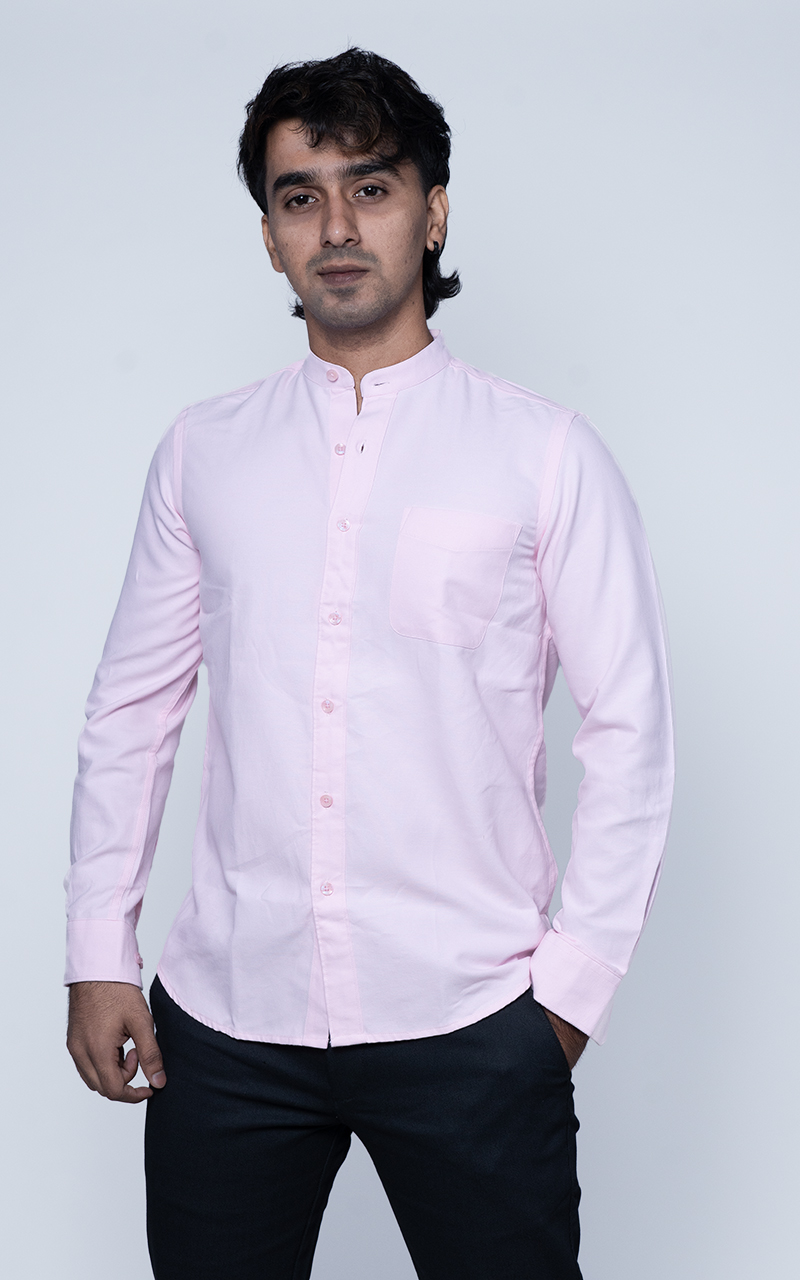 Pink Chinese Collar Shirt – Luxe Edition