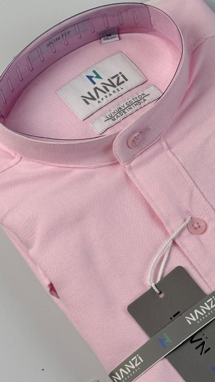 Pink Chinese Collar Shirt – Luxe Edition