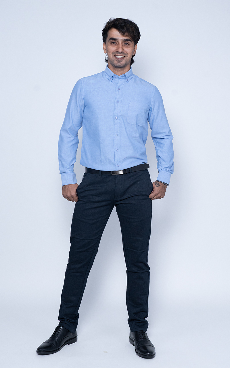 Royal Blue Classic Collar Shirt – Tailored for Style