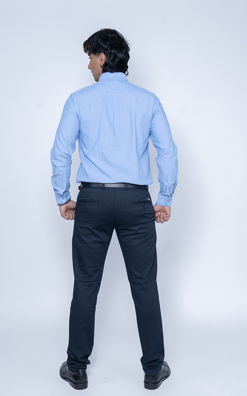 Royal Blue Classic Collar Shirt – Tailored for Style