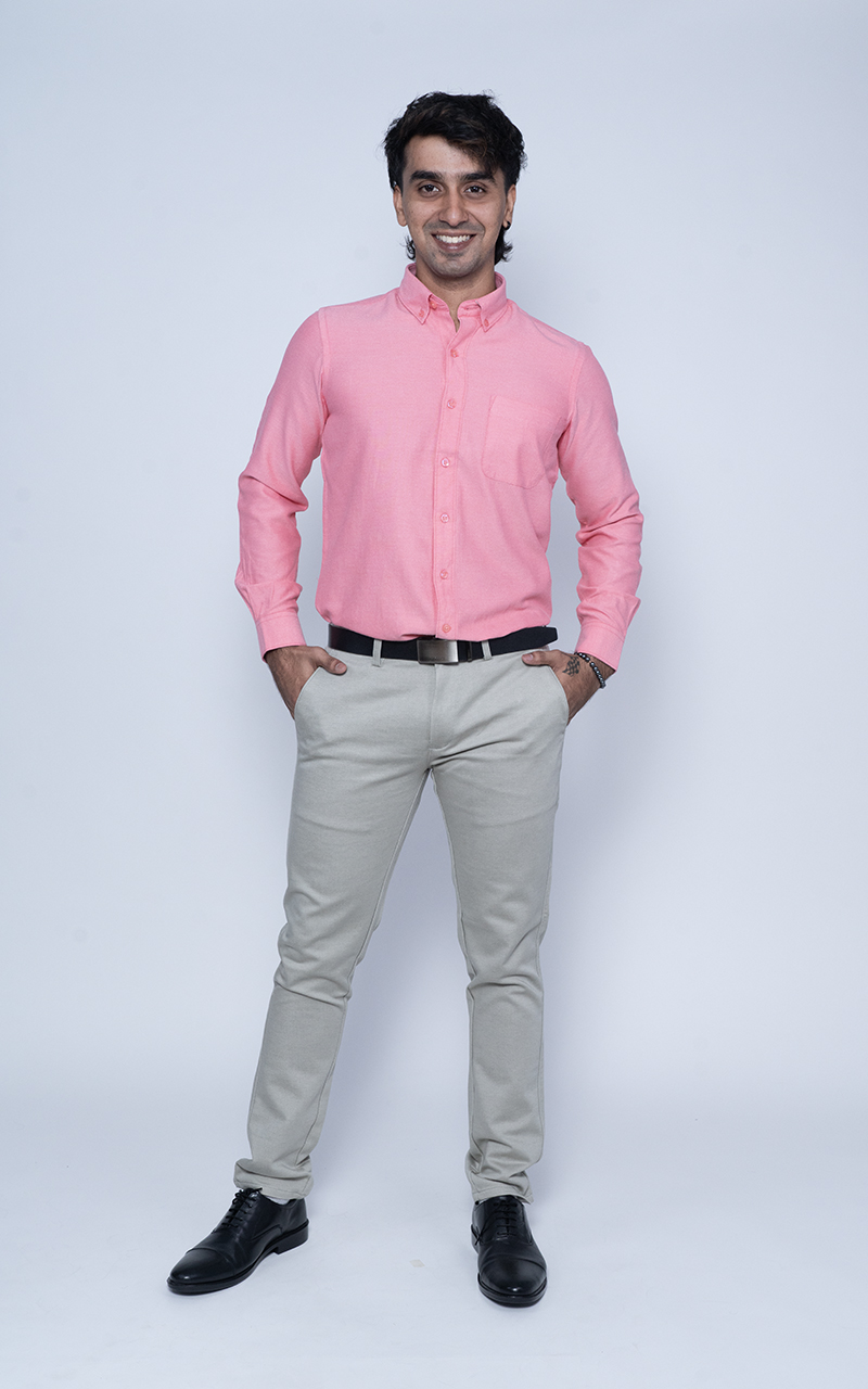 Red Smart Fit Collar Shirt – Bold & Refined