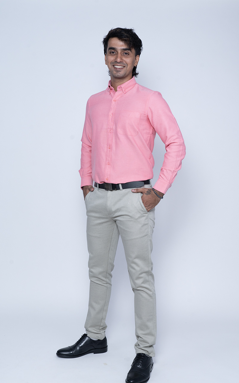 Red Smart Fit Collar Shirt – Bold & Refined