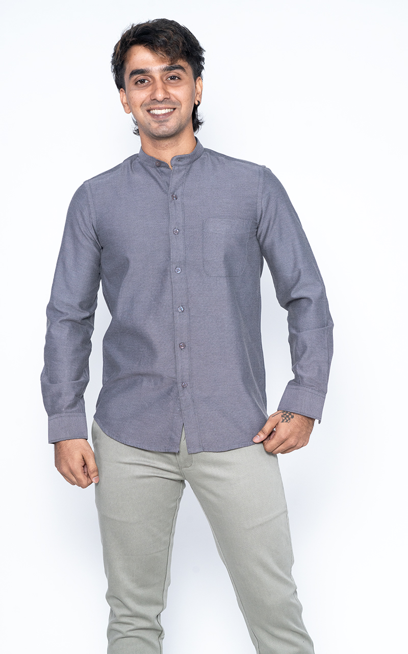 Jet Black Chinese Collar Shirt – Timeless Icon