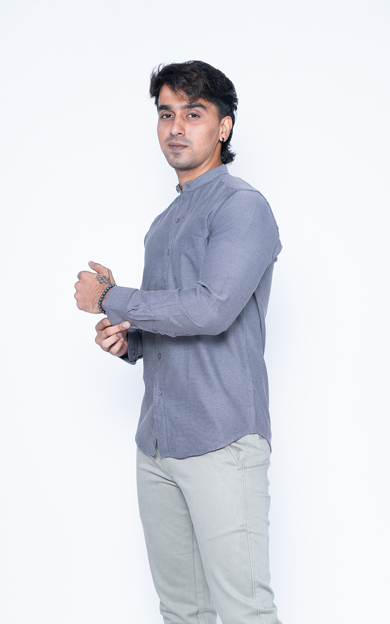 Jet Black Chinese Collar Shirt – Timeless Icon
