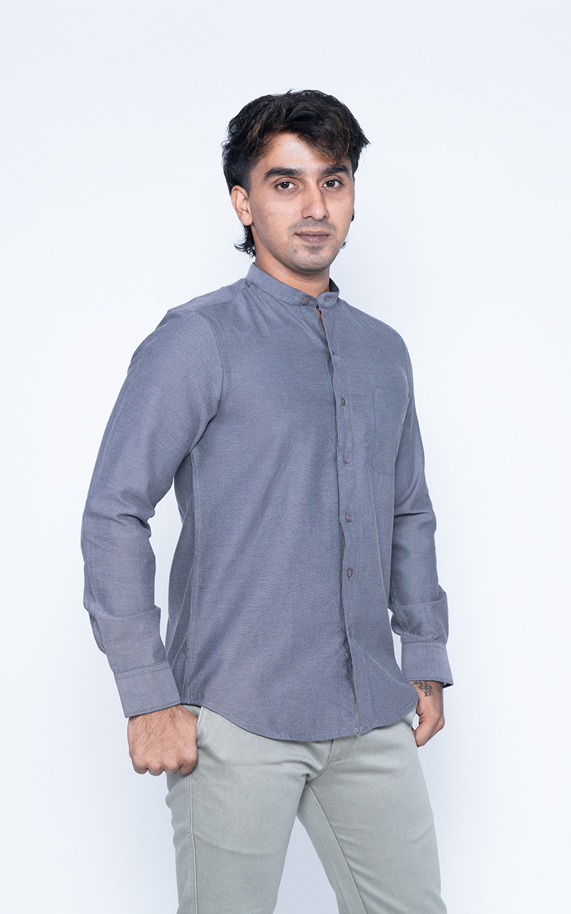 Jet Black Chinese Collar Shirt – Timeless Icon