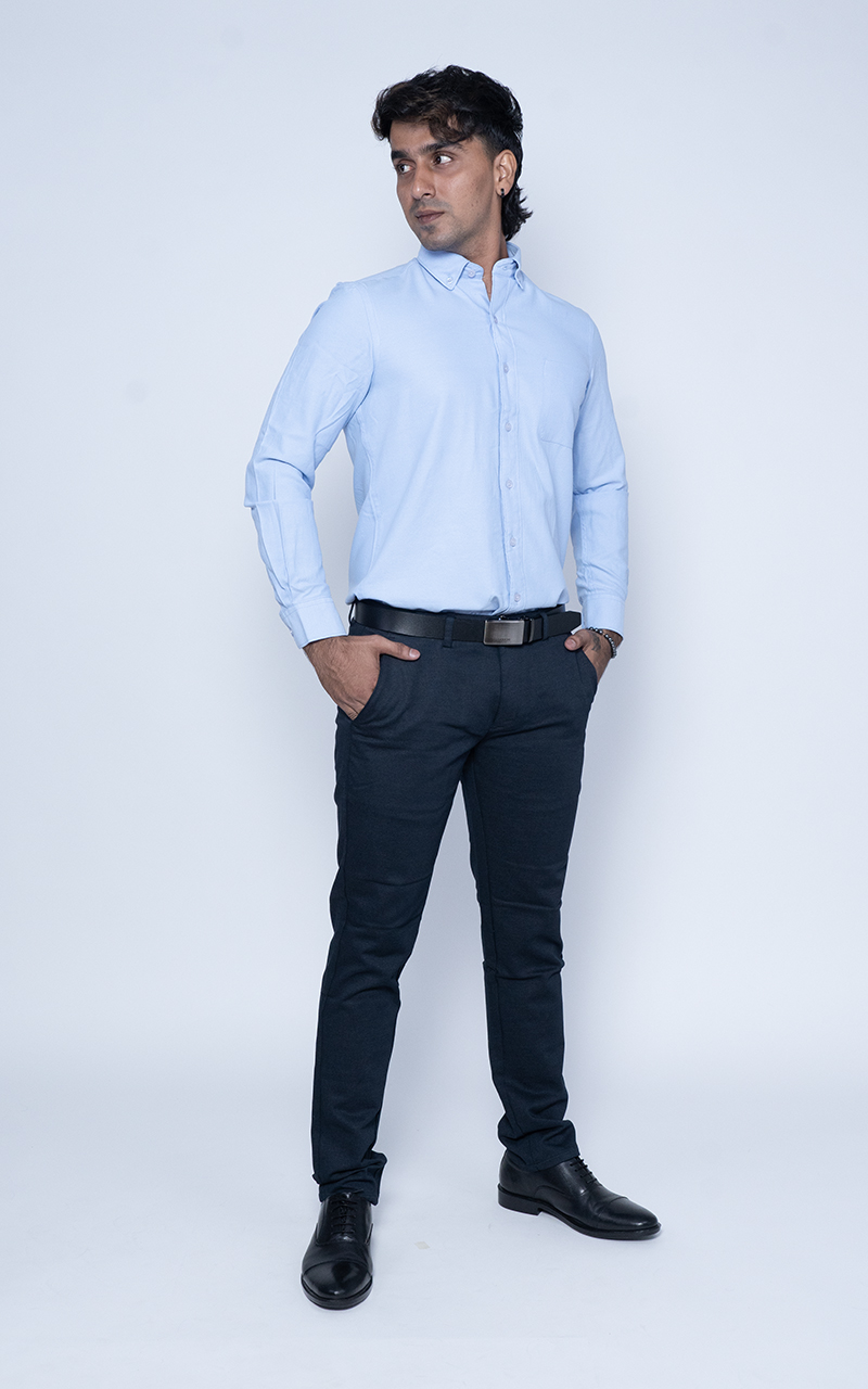 Sky Blue Premium Collar Shirt – Everyday Elegance