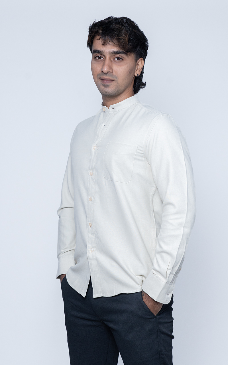 Beige Chinese Collar Shirt – Modern Heritage