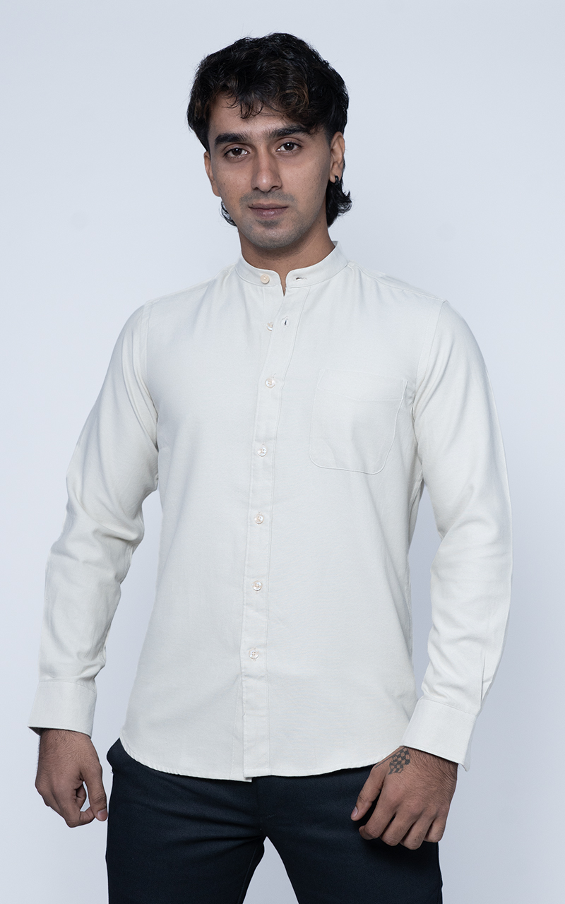 Beige Chinese Collar Shirt – Modern Heritage