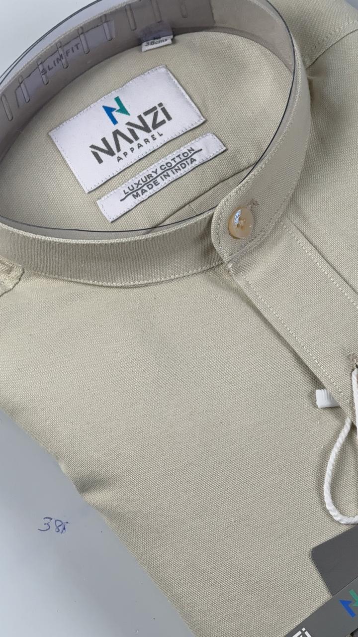 Beige Chinese Collar Shirt – Modern Heritage