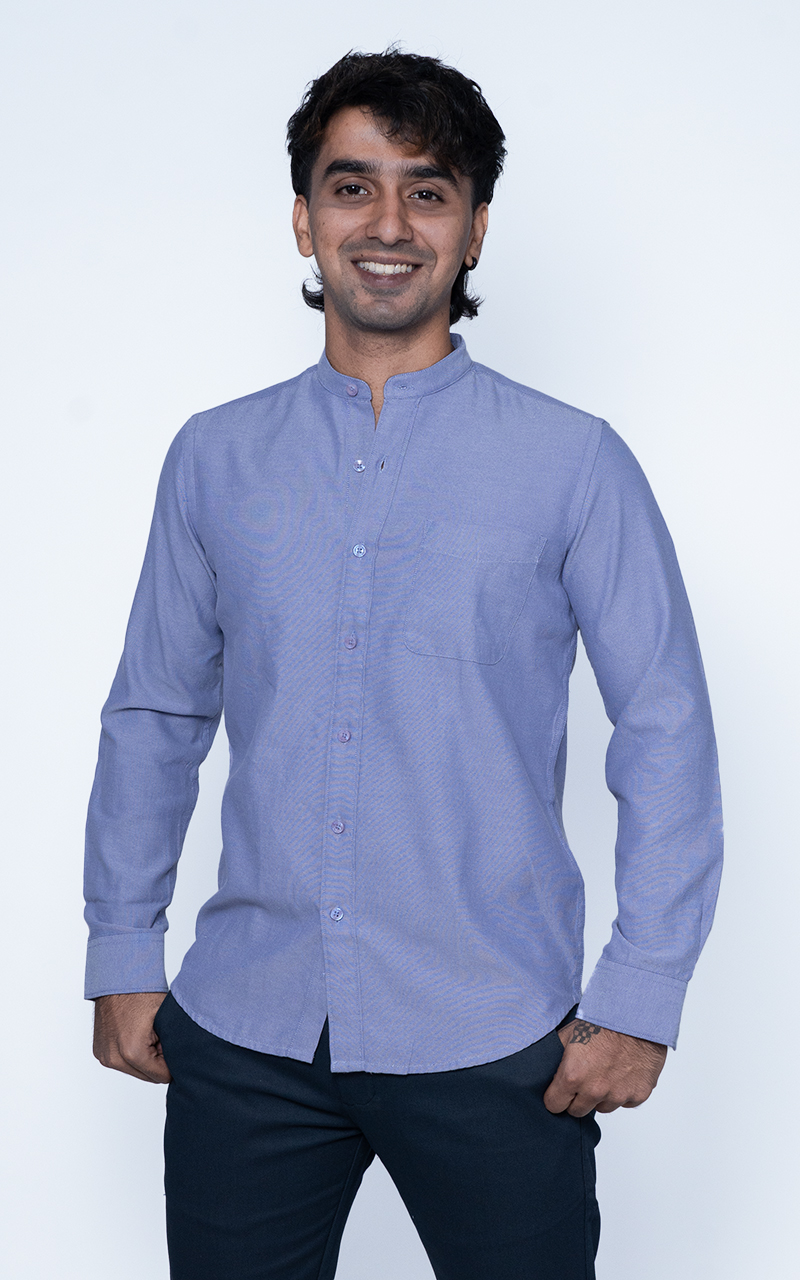 Dark Purple Chinese Collar Shirt – Royal Finish