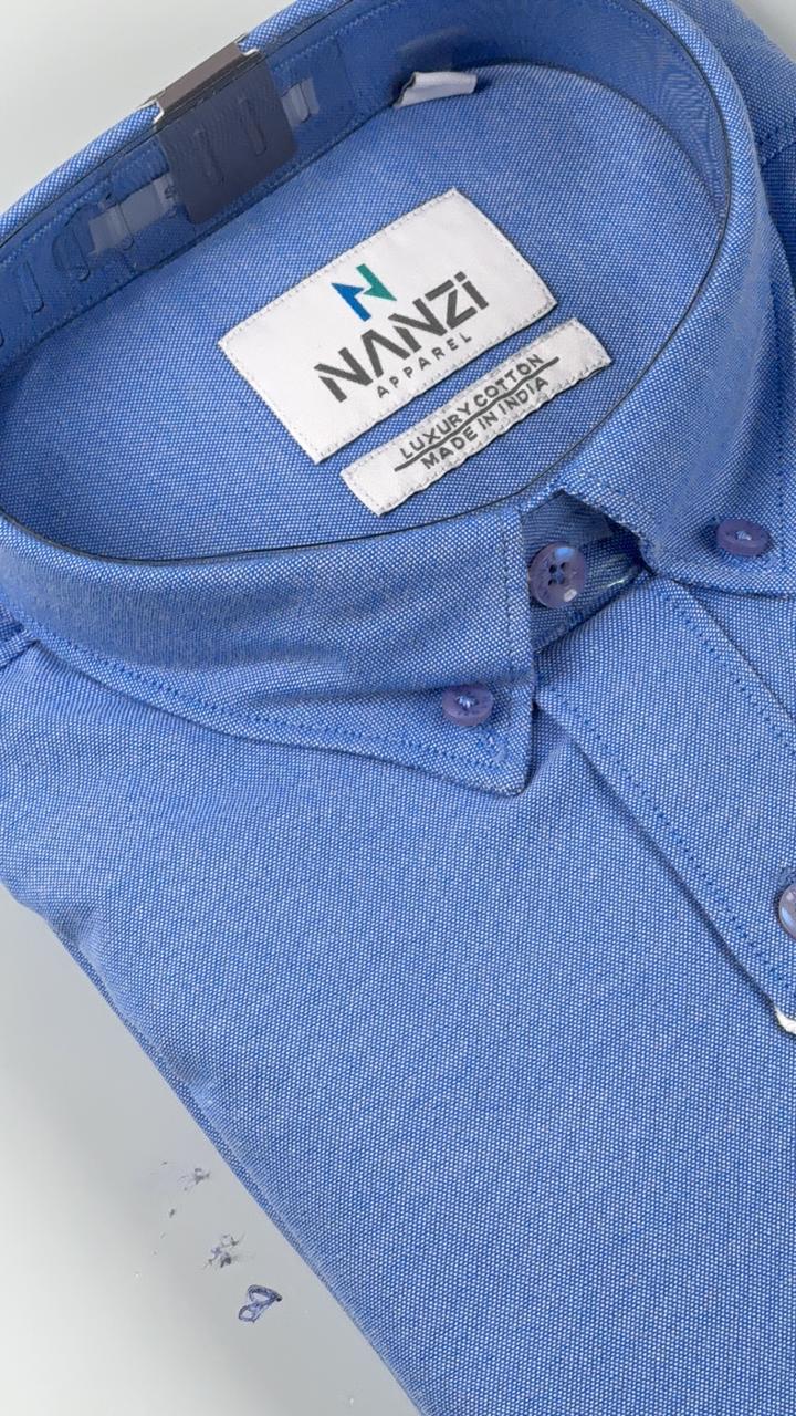 Royal Blue Classic Collar Shirt – Tailored for Style