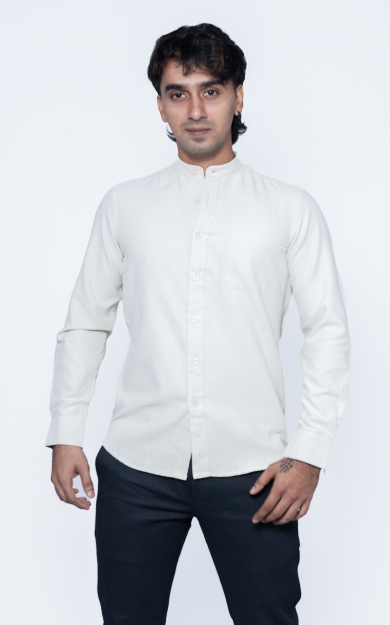 Beige Chinese Collar Shirt – Modern Heritage