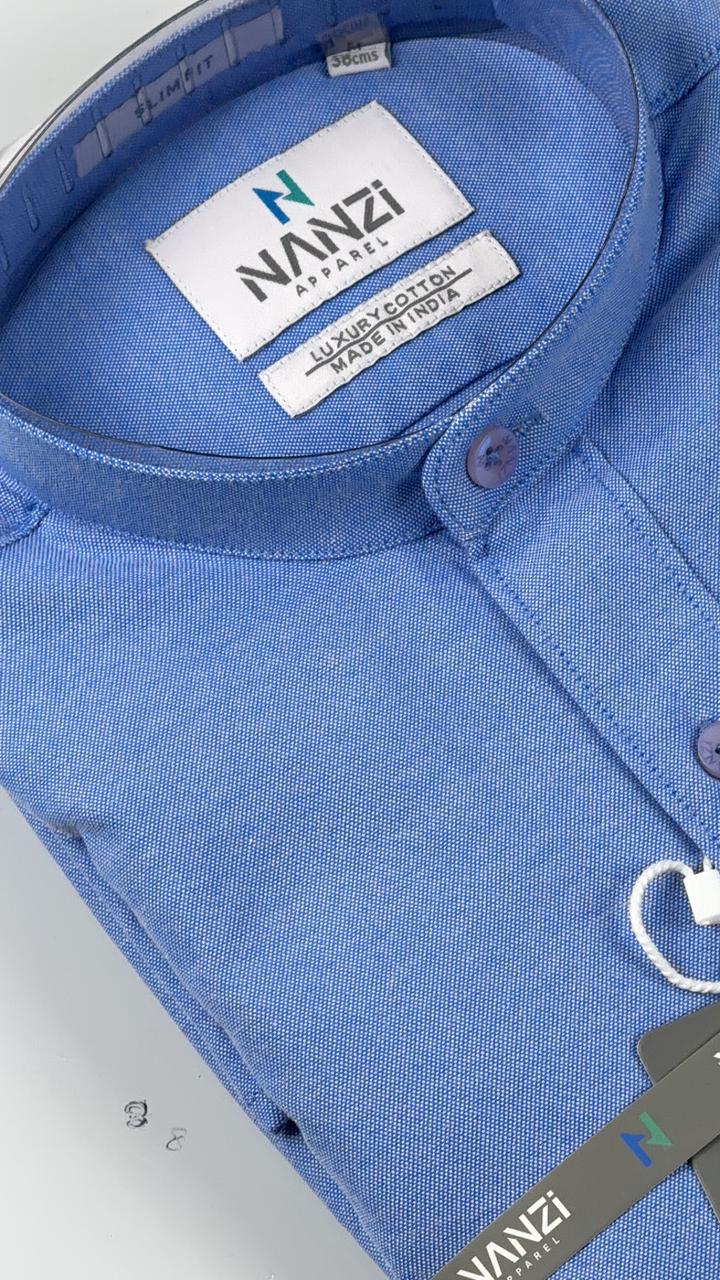 Blue Chinese Collar Shirt – Executive Style